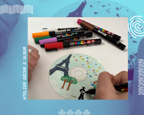 Décor au posca d'un CD